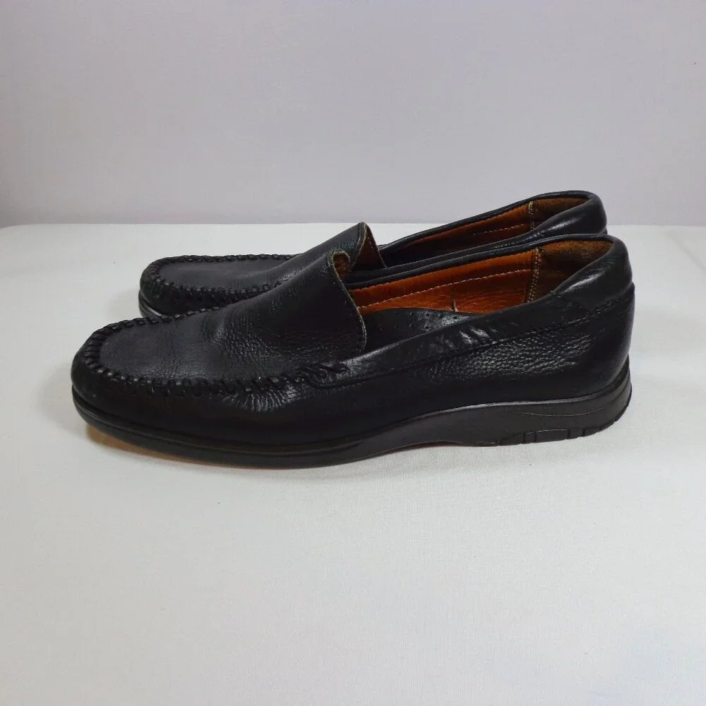 Johnston and Murphy Men's Black Slip On Loafer Leather‎ Shoes Size 10M